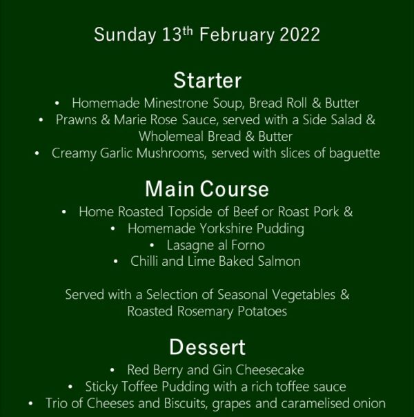 13th Feb – Web Menu