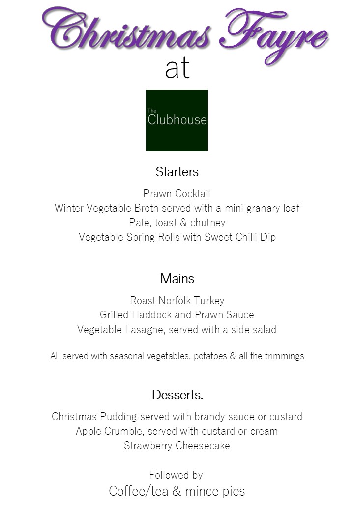 Christmas Fayre 2025 Menu